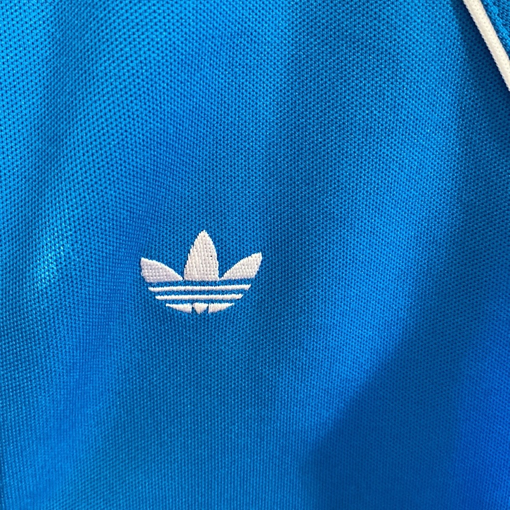 Adidas Sweatshirt Boys Size S Small Full Zip Blue White Logo Pockets - Picture 8 of 12